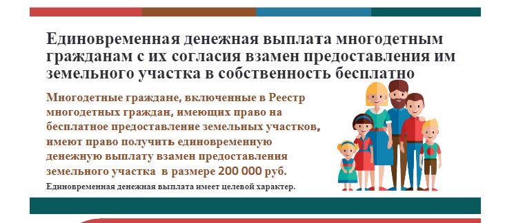 Инфографика &quot;Единовременная денежная выплата многодетным&quot;.